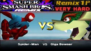 Smash Remix HD Textures Gameplay - Remix 1p Mode Spider-Man Very Hard