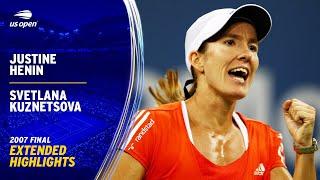 Justine Henin vs. Svetlana Kuznetsova Extended Highlights  2007 US Open Final