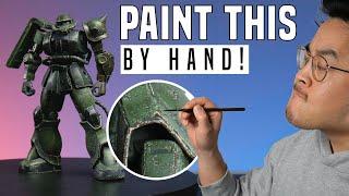 Gundam for beginners - painting weathering effects with a paint brush