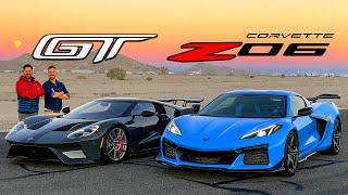 2023 Corvette Z06 vs 2022 Ford GT  The American Superheroes +Drag Race
