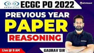 ECGC PO Previous Year Question Paper Reasoning  Complete Paper  By Gaurav Sir