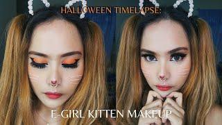 Halloween Timelapse Series E-Girl Kitten  Full Drugstore Makeup Look  Patty Tejam