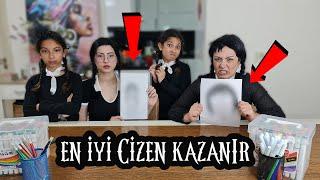 GERÇEK WEDNESDAY ADDAMS VE SAHTE WEDNESDAY ADDAMS   EN İYİ ÇİZEN KAZANIR  EYLÜL LAL