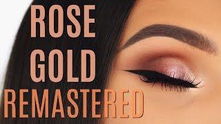 HUDA BEAUTY ROSE GOLD REMASTERED PALETTE  MAKEUP TUTORIAL