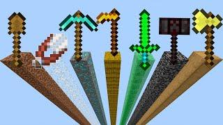 which tool is faster in Minecraft experiment?