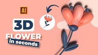 HOW TO DRAW 3D FLOWER IN ADOBE ILLUSTRATOR.