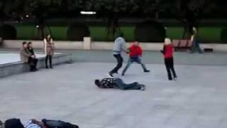 Real fighter vs 4 guys