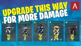 War Robots - PRO TIP Best upgrade order to get HIGHER DAMAGE WR Max Gameplay