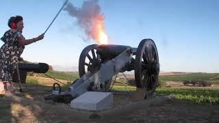 Melanie Lubbe firing 9 pdr Field gun at Nitida Cannon Station