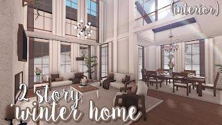 2 story winter home interior ୨୧  bloxburg speedbuild  luminto