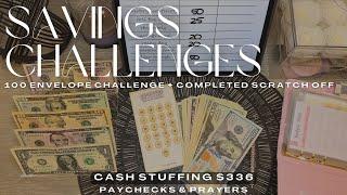 Cash Envelope Stuffing $336  100 Envelope Challenge + COMPLETED Savings Challenge