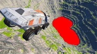 BeamNG.drive - Leap Of Death Car Jumps & Falls Into Red Blood