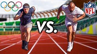 Olympic Runner vs NFL Player 100 Meter SPRINT