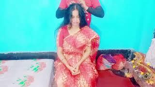 Pressure Point  Head Massage  for Thick Long Hair Growth # Indian Long Hair Woman