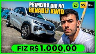 🟡 PRIMEIRO DIA DE UBER COM O RENAULT KWID E FIZ MIL REAIS 99pop e InDriver