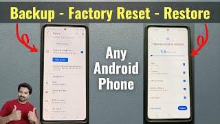 How to Complete Data Backup Factory Reset & Restore Backup in any Android Phone in Hindi