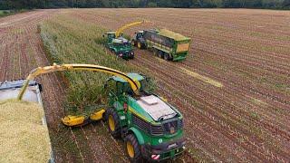 Mais 2023   Maisharvest XXL  2X John Deere 9900i  M. Wegner  Actros Agri truck  8 JD tractors