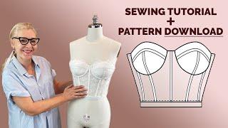 Bustier With Boning and Cups  Sewing Tutorial + Pattern Download