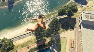 GTA 5 Water ragdolls  WOMAN BIKINI JumperFalls Compilation ep.1 Euphoria physics Funny Moments