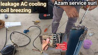 carrier ac gas leakage problem. cooling coil repair #azamservice एसी गैस रिसाव की समस्या का समाधान