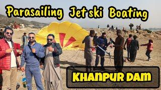 Parasailing in Khanpur Dam   Jet ski Boating and Paragliding at Khanpur Dam Tour