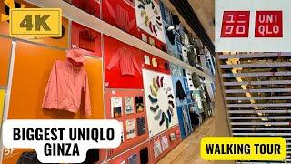 BIGGEST UNIQLO GINZA STORE  TOKYO  JAPAN WALK TOUR  4K