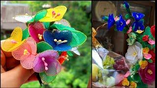 Nylon stocking flower ideas  Beautiful flower design 