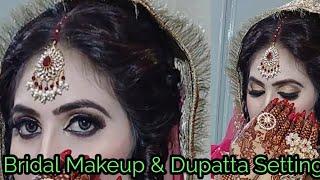 Bridal Makeup tutorial  Bridal Dupatta setting  Bridal Hairstyle  Real beauty secrets