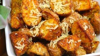 Pure Deliciousness - CRISPY Air Fryer Garlic Parmesan Potatoes  Roasted Potatoes Recipe