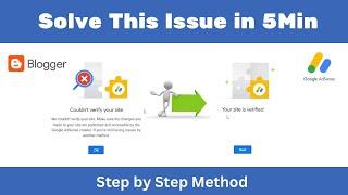  Couldn’t Verify Your Site  Blogger and Adsense Issue Solve in 5Min - Step by Step