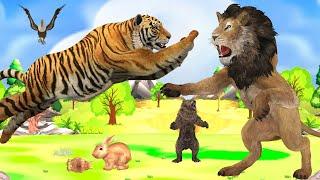 Lion VS Tiger - Who will win in a fight ? 3d Animal Fights Videos  Wild Animal Epic Battle