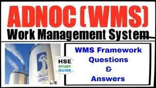 WMS Framework Paper-1 Questions & Answers  Work Management System WMS ADNOC  WMS Framework QA