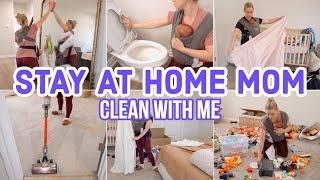 STAY AT HOME MOM LIFE CLEAN WITH ME  CLEANING MOTIVATION  BECKY MOSS  POSTPARTUM CLEANING