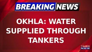 Breaking News Long Queues Form Amid Delhi Water Crisis as Residents Seek Drinking Water in Okhla