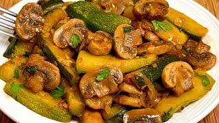 Cant believe how delicious These zucchini with mushrooms are better than meat Easy and fast