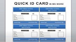 How to Make Multiple Identy Card Quick in MS Word