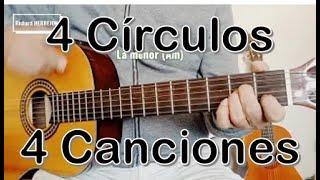 4 Círculos en guitarra con 4 Canciones Fáciles tutorial principiantes de guitarra