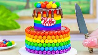 Beautiful Miniature Colorful Cake  Miniature Rainbow Chocolate Cake Decorating Ideas