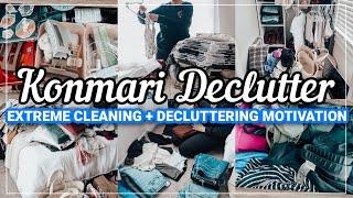 NEW KONMARI METHOD CLEAN AND DECLUTTER WITH ME  COMPLETE CLOSET TRANSFORMATION  Konmari Declutter