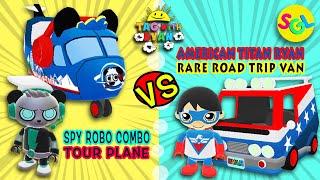 Tag with Ryan Spy Robo Combo Panda Tour Plane VS American Titan Ryan Rare Road Trip Van  SGL