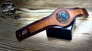 Making a leather Bracelet with a Coin by #wildleathercraft