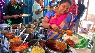 Solo Hard work Lady Serving Unlimited Food  Indian Street Food