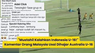 Mustahil Kalahkan Indonesia U-16 Komentar Orang Malaysia Usai Dihajar Australia U-16