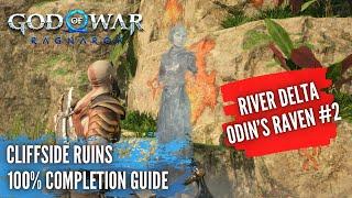 God of War Ragnarok - Conscience for the Dead  Cliffside Ruins 100% Guide  River Delta Raven #2