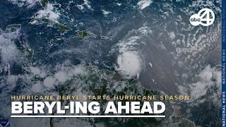 Hurricane Beryl becomes earliest Category 5 in recorded history #hurricane #weathernews #weather