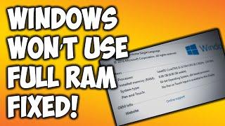 Windows RAM Fix How to Make Your PC Use Full RAM?