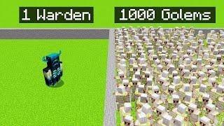 I Made 1 Warden Fight 1000 GOLEMS… Minecraft Battle