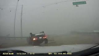 Dashcam video captures one mans encounter with a tornado on I-265 in Southern Indiana