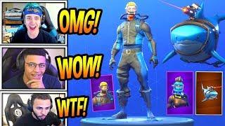 STREAMERS REACT TO *NEW* LASER CHOMP GLIDER + WRECK RAIDER & REEF RANGER SKINS Fortnite Moments