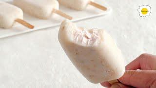 Eggless Rose Cheese Lychee Ice Cream 无蛋版玫瑰奶酪荔枝雪糕 Crème glacée au litchi et au fromage rose sans œufs